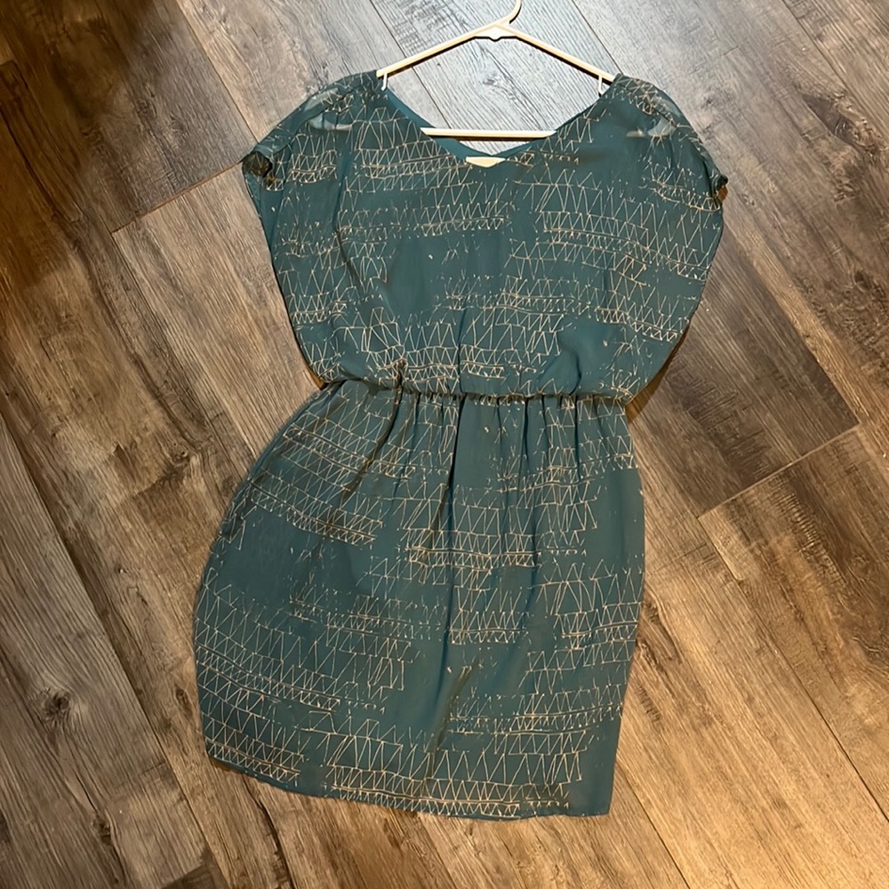 Geometric blue mini dress